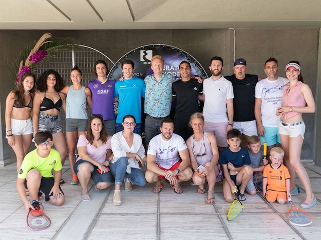 Squash players before a tournament.