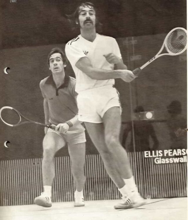 Jonah Barrington playing a squash game
